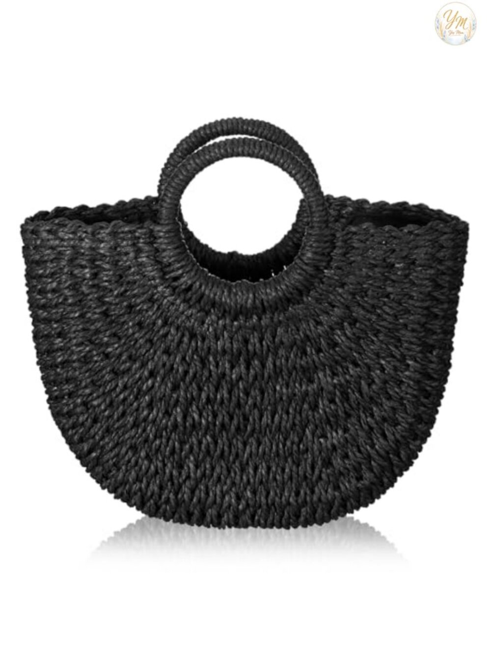 Straw Tote Bag Handmade Rattan Woven Handbag for Women Travel